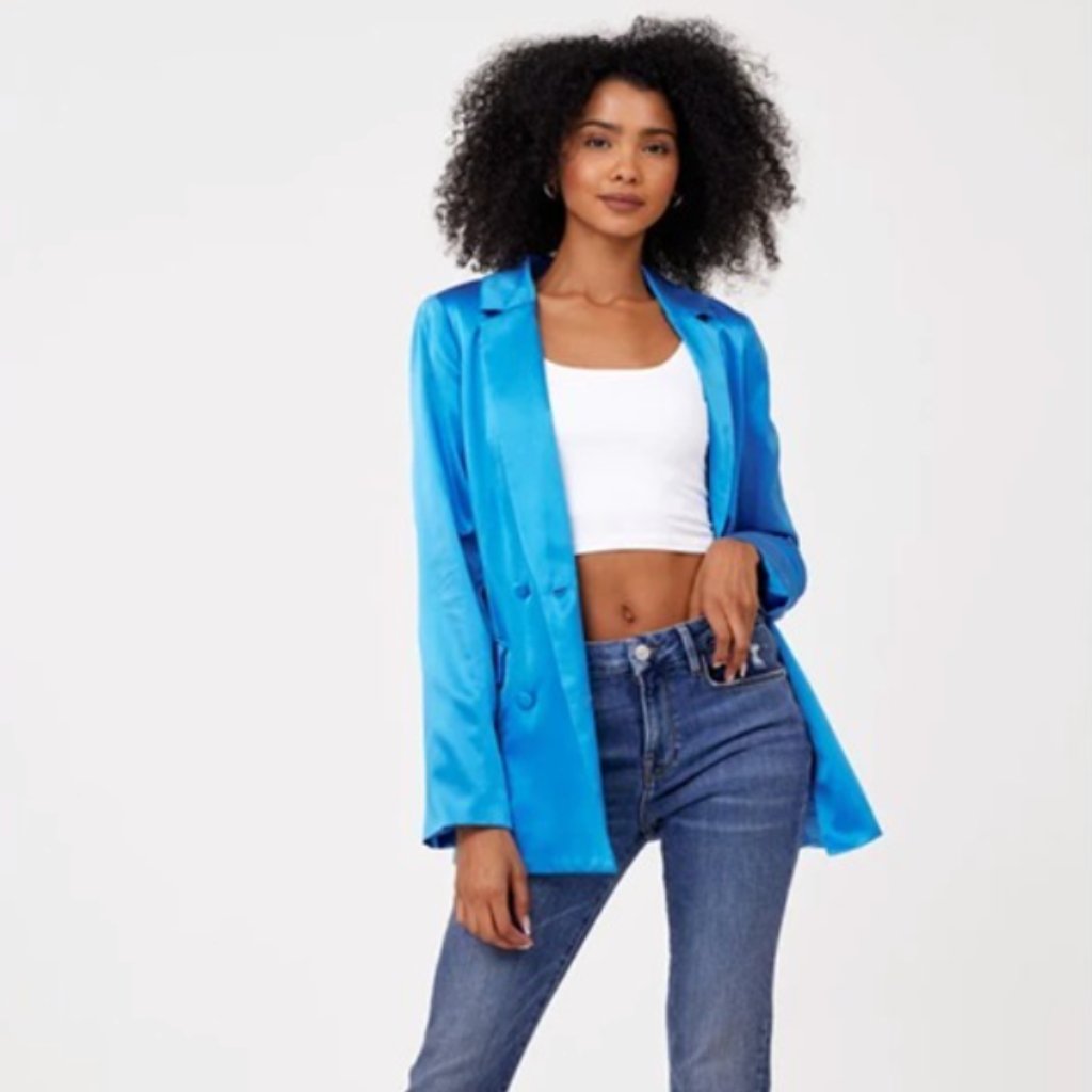 Nwt Cami Nyc Silk Pacey Blazer Size Small In Electric Blue